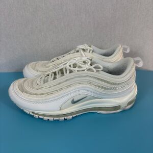 Nike White and Silver Air Max 97 Sneakers